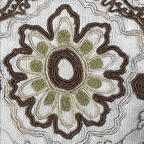 Dells Knit Embroidered 100% Merino Wool Vintage Sweater Top - Picture 7 of 10